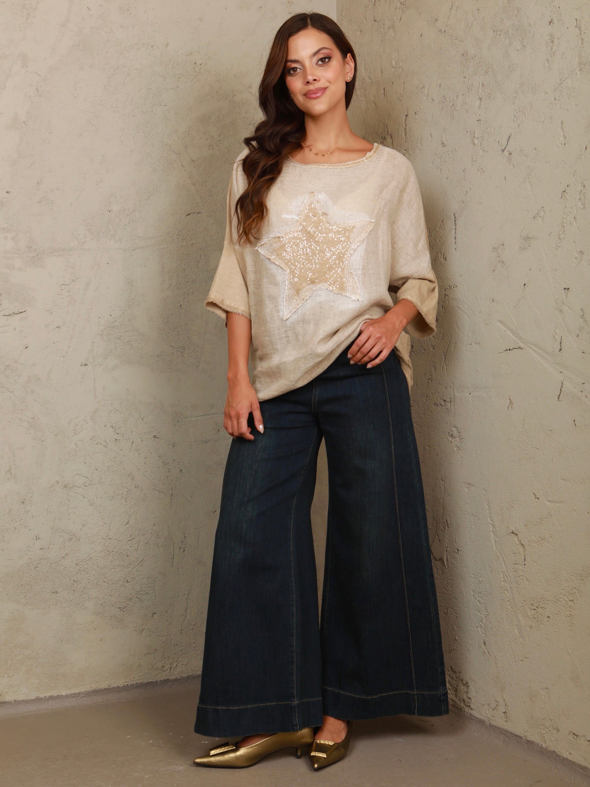 Aurora Star Linen Top