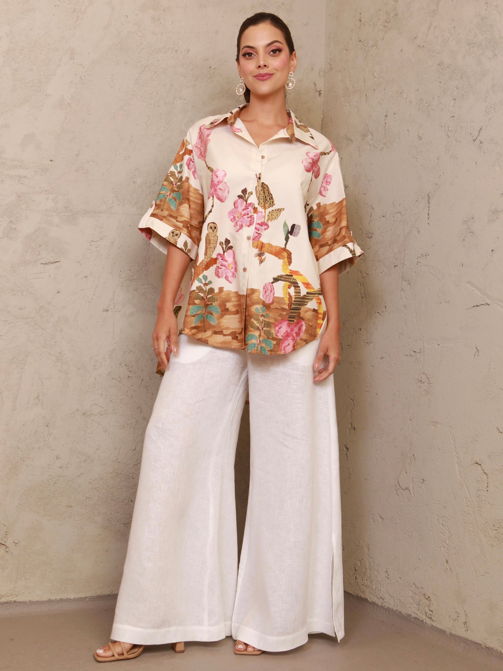 Isa Oversized Cream Blouse