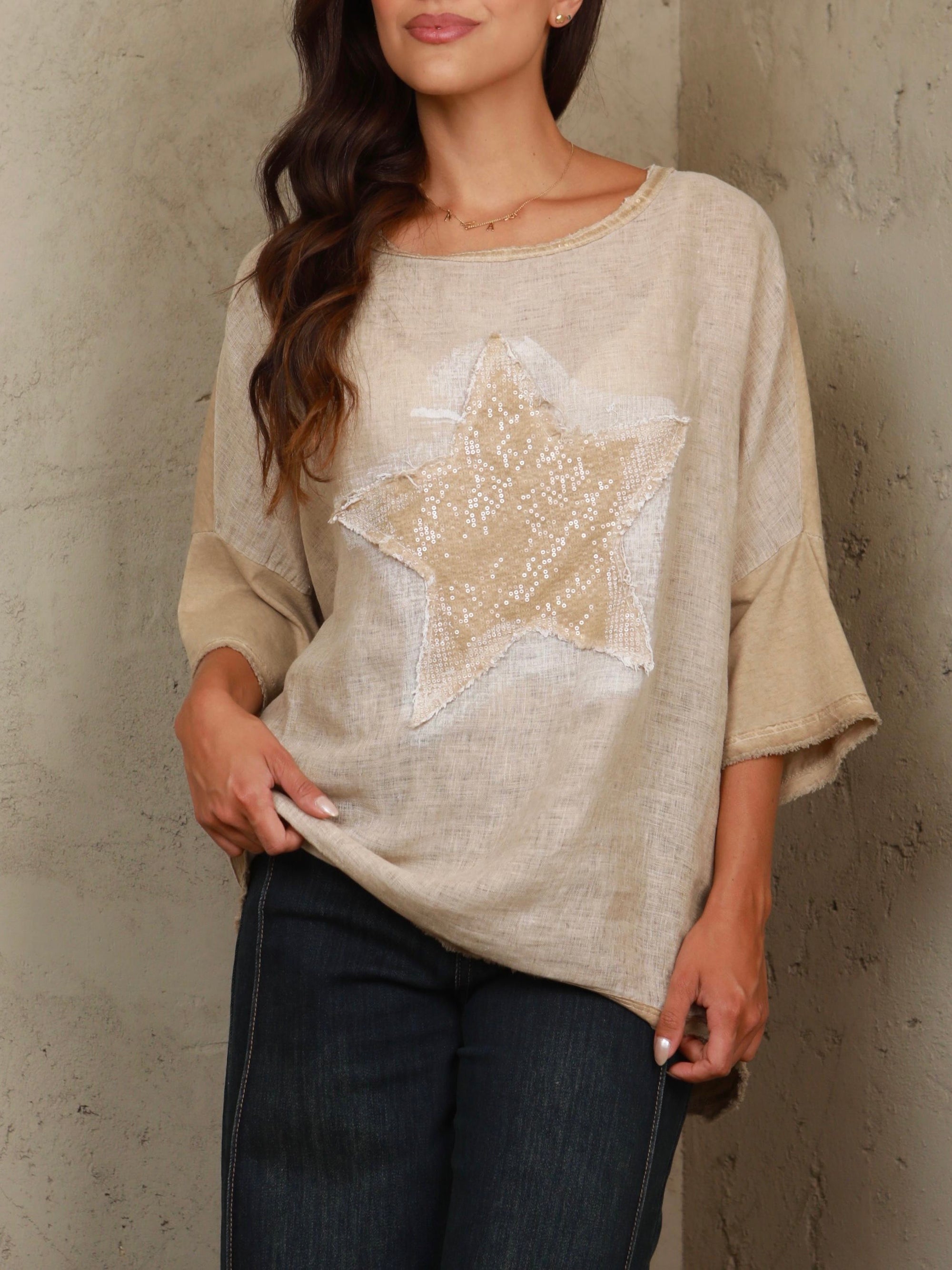 Aurora Star Linen Top