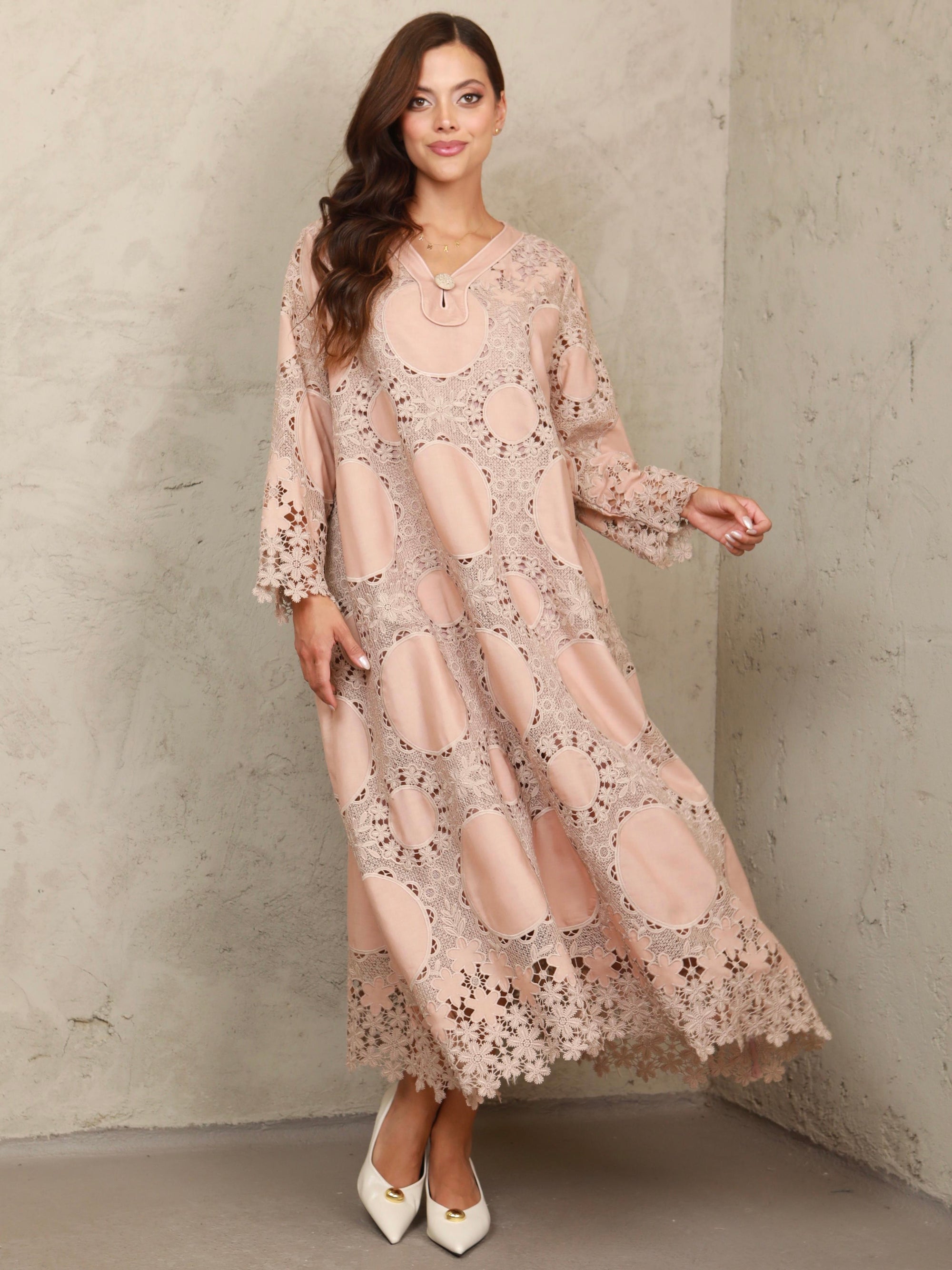 Anastasia Embroidery Blush Pink Dress