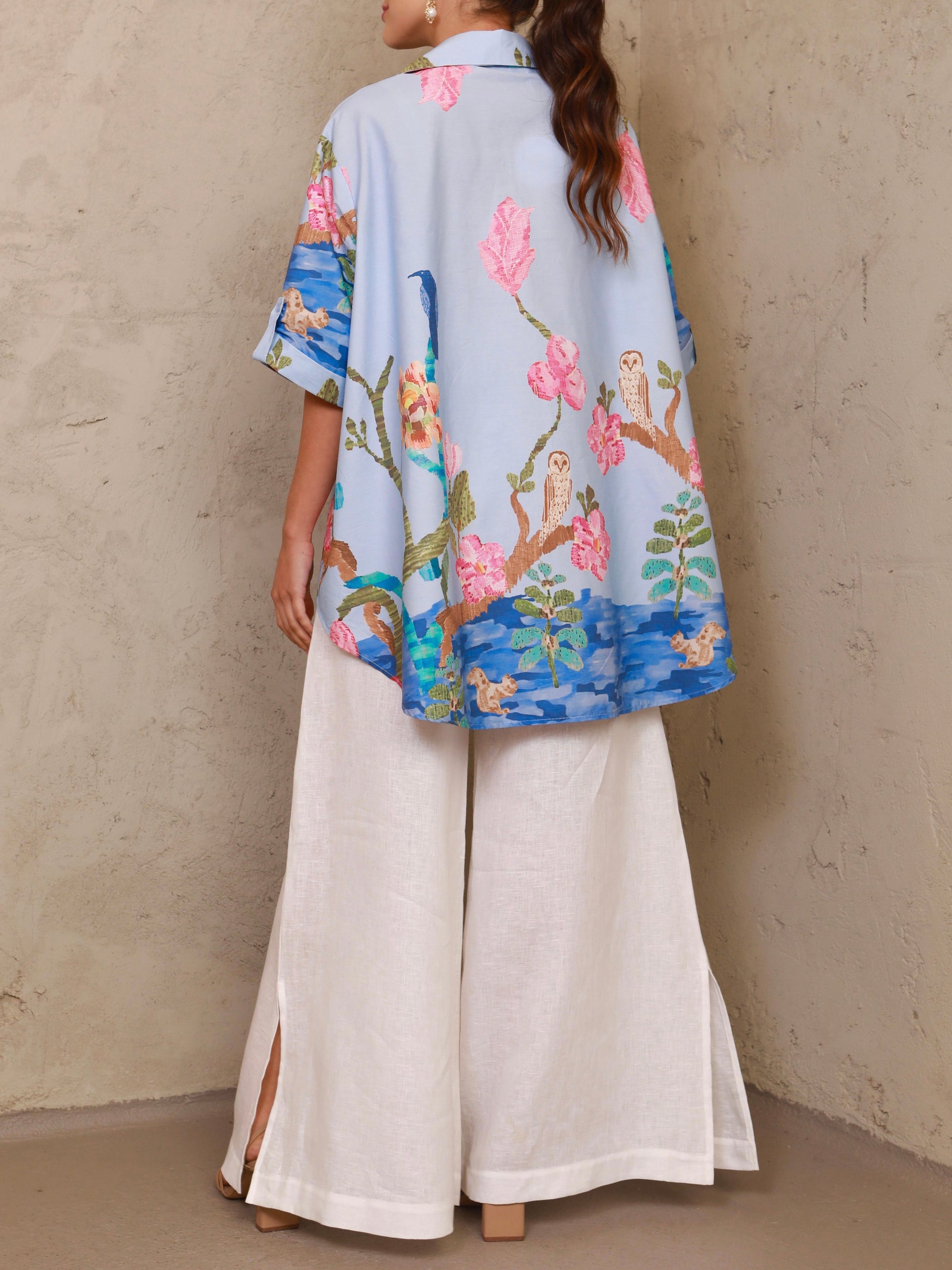 Isa Oversized Blue Blouse