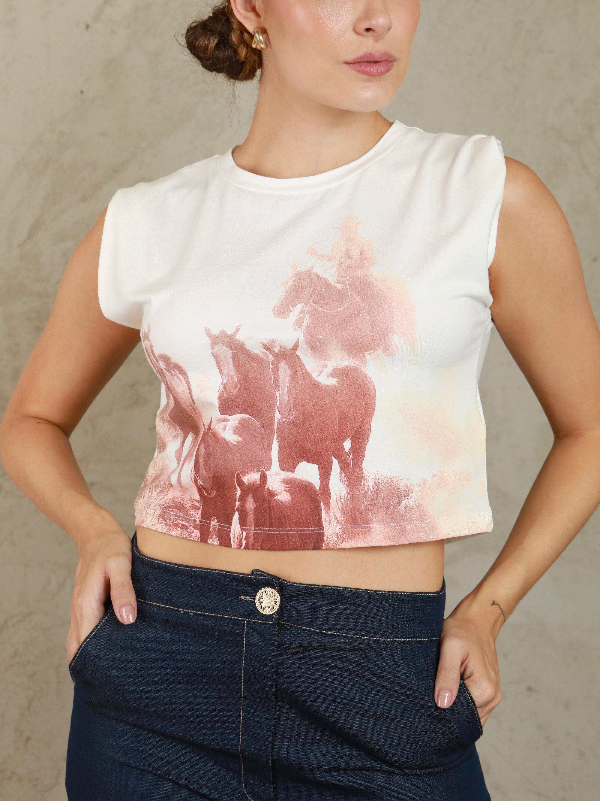 Ali Western Cropped Top