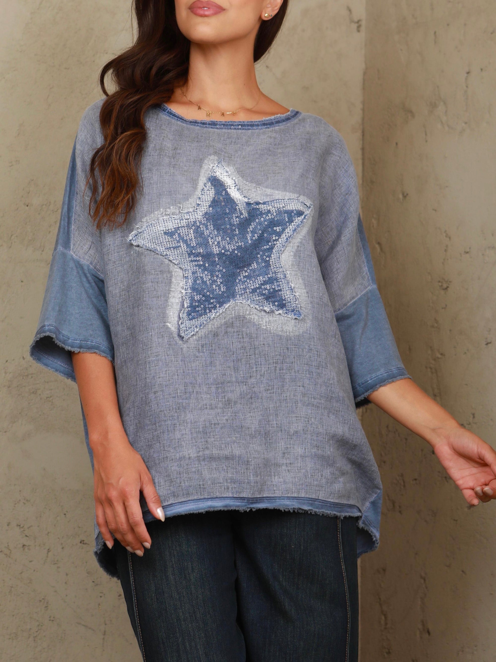 Aurora Star Linen Top