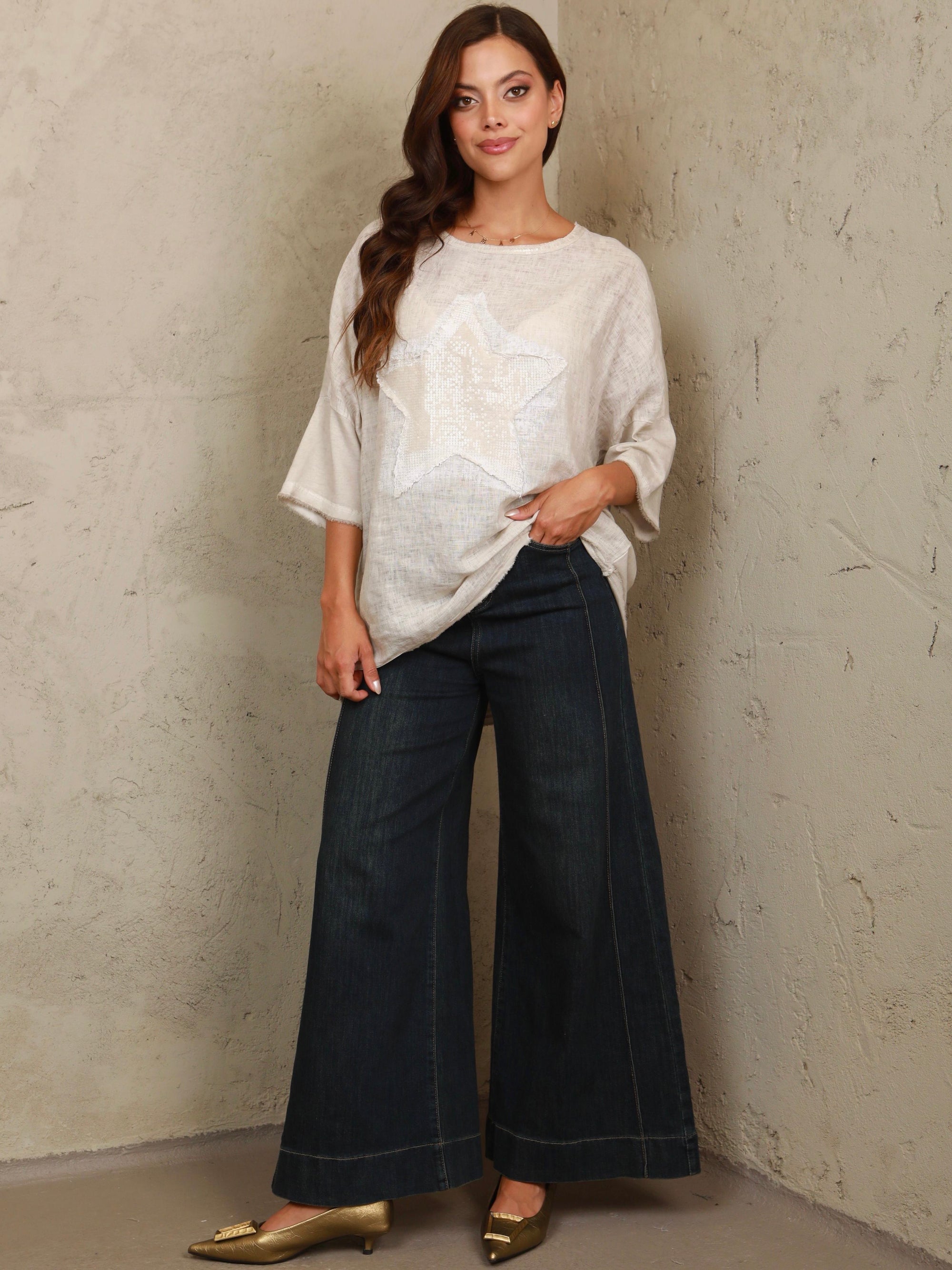 Aurora Star Linen Top