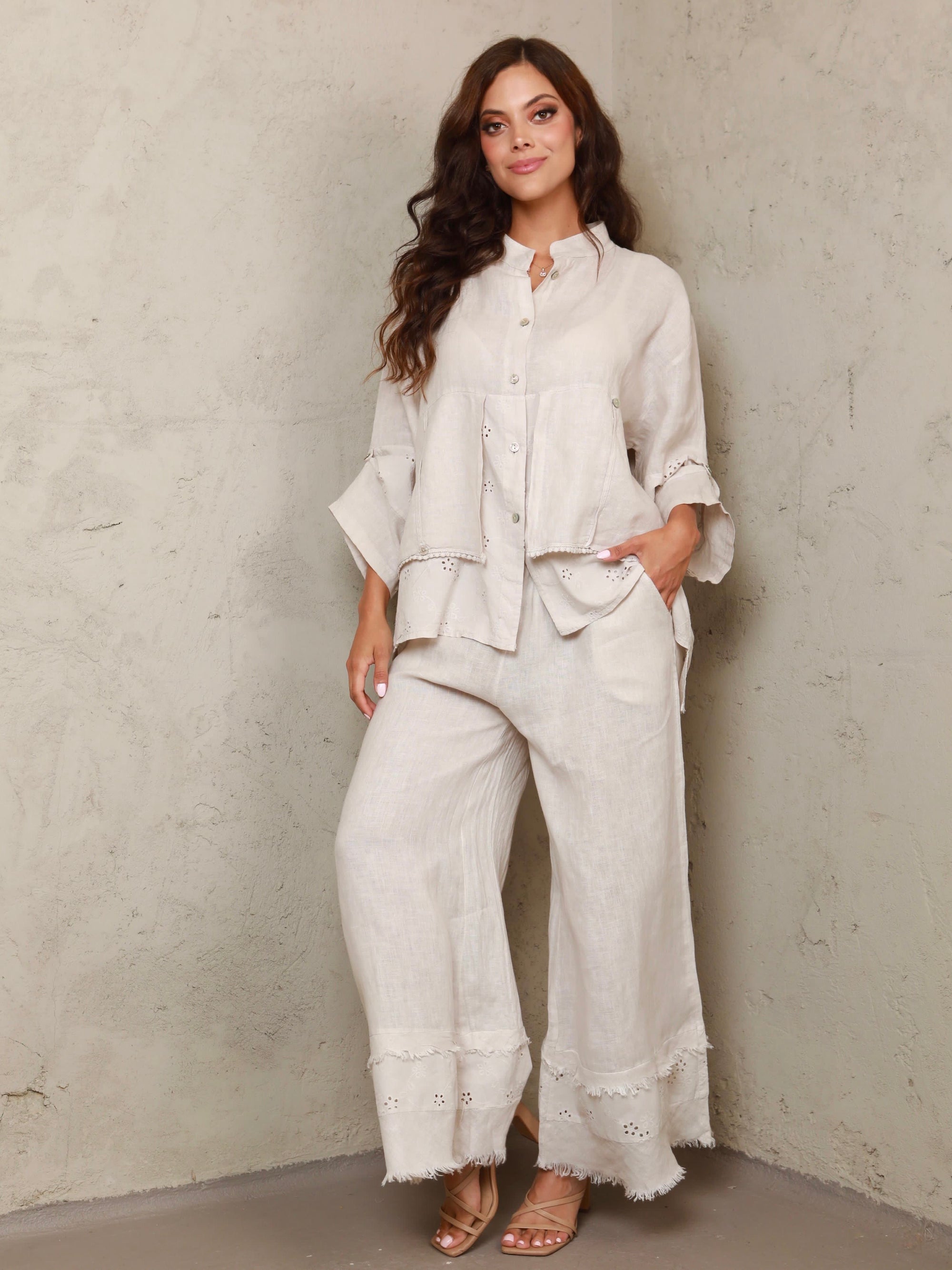 Aitana 2 Piece Linen Cream Set