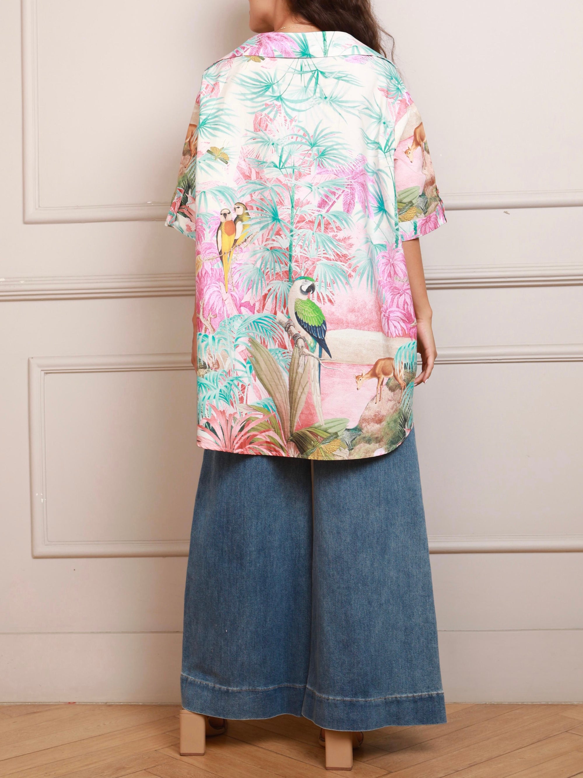 Lulú Oversized Blue & Pink Blouse