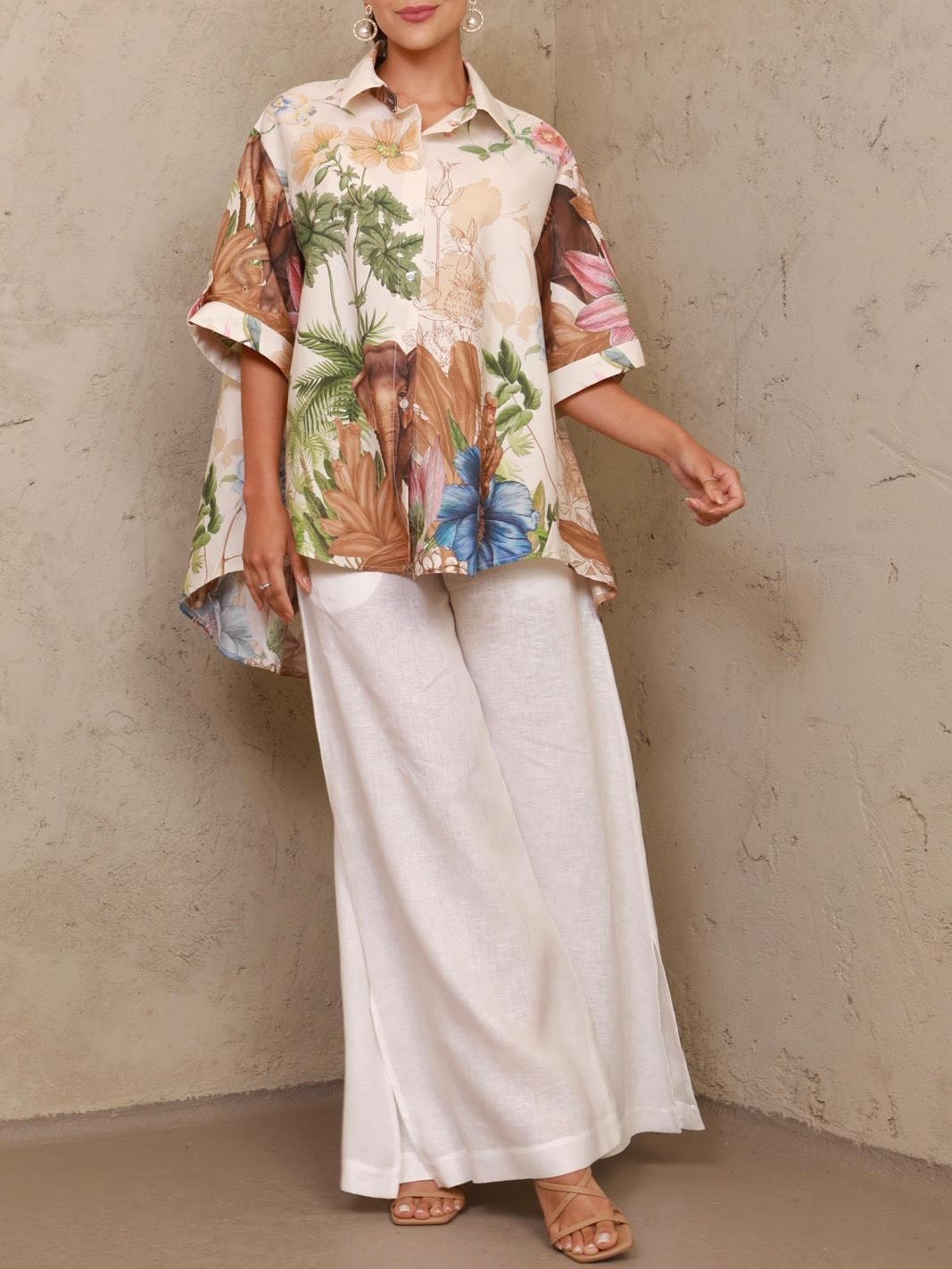 Naya Oversized Cream Blouse