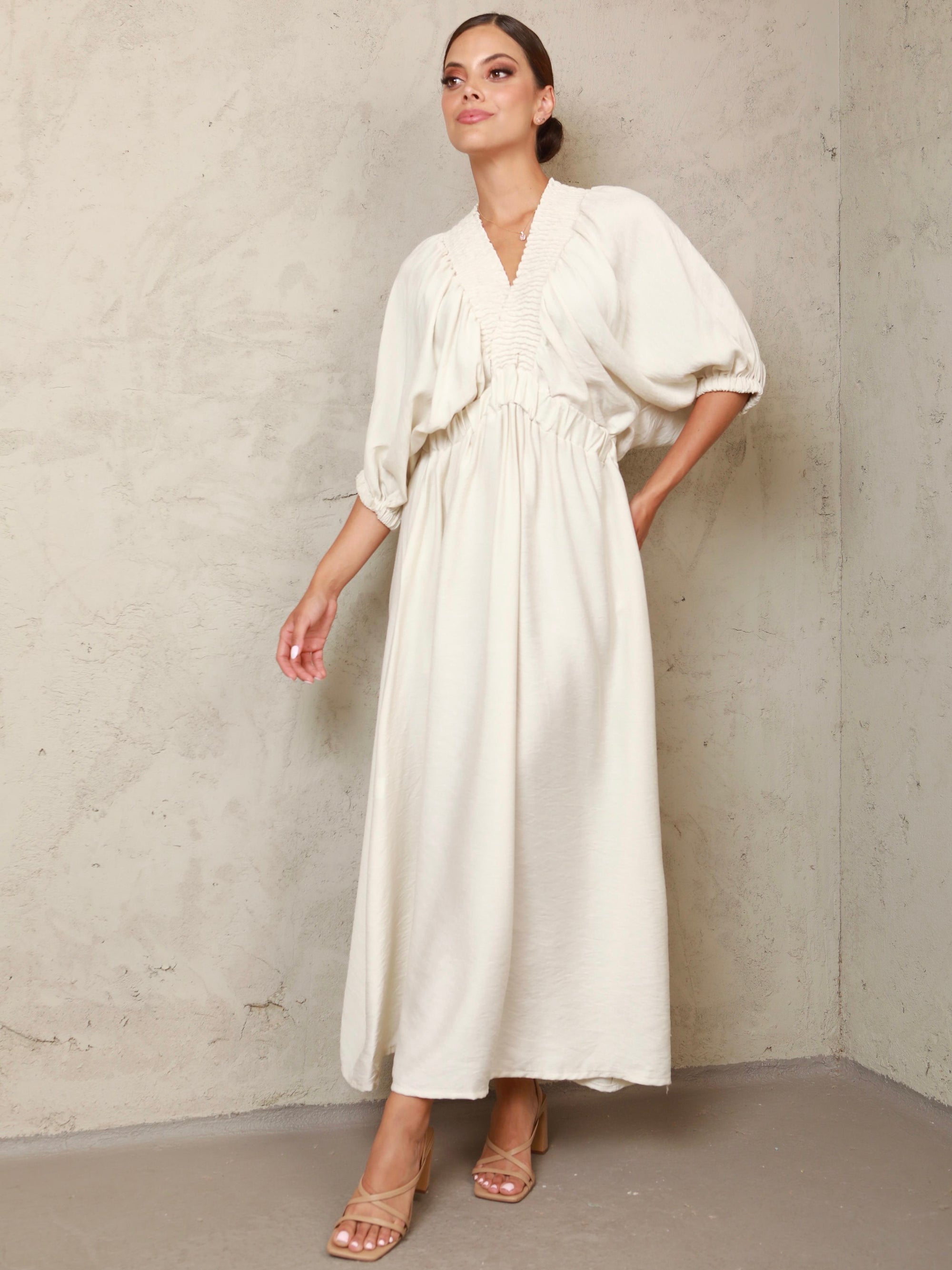 Renata Flowy Cream Dress