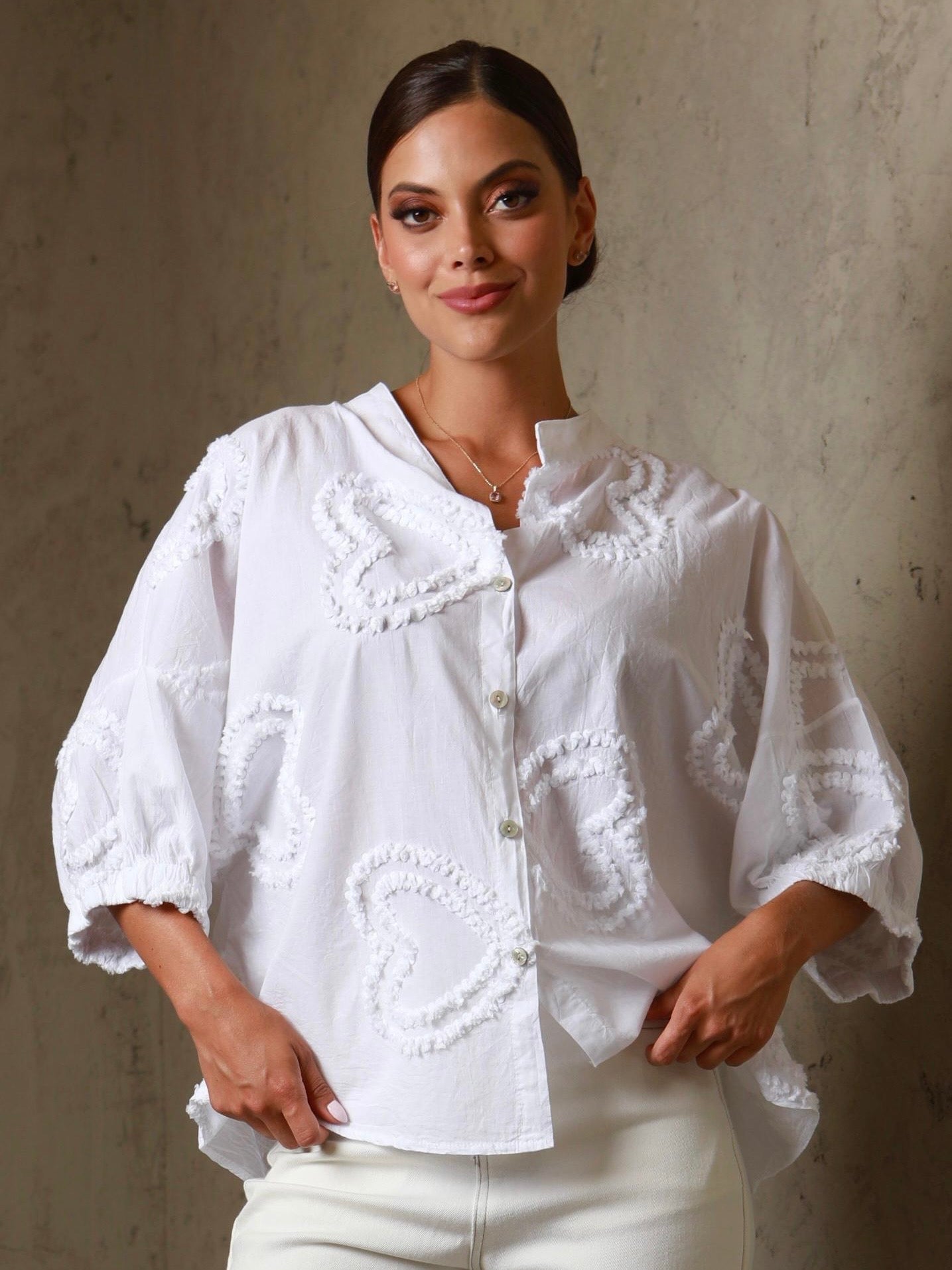 Lucia Hearts White Top