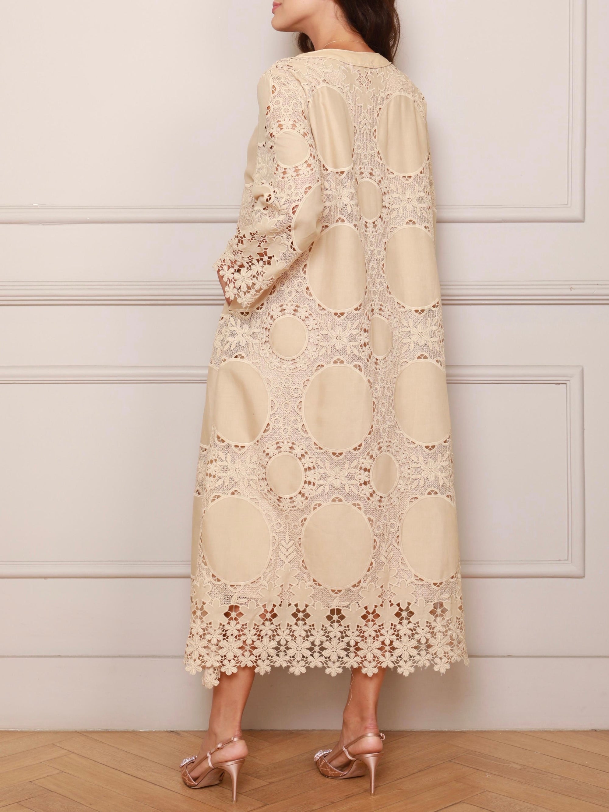 Anastasia Embroidery Cream Dress