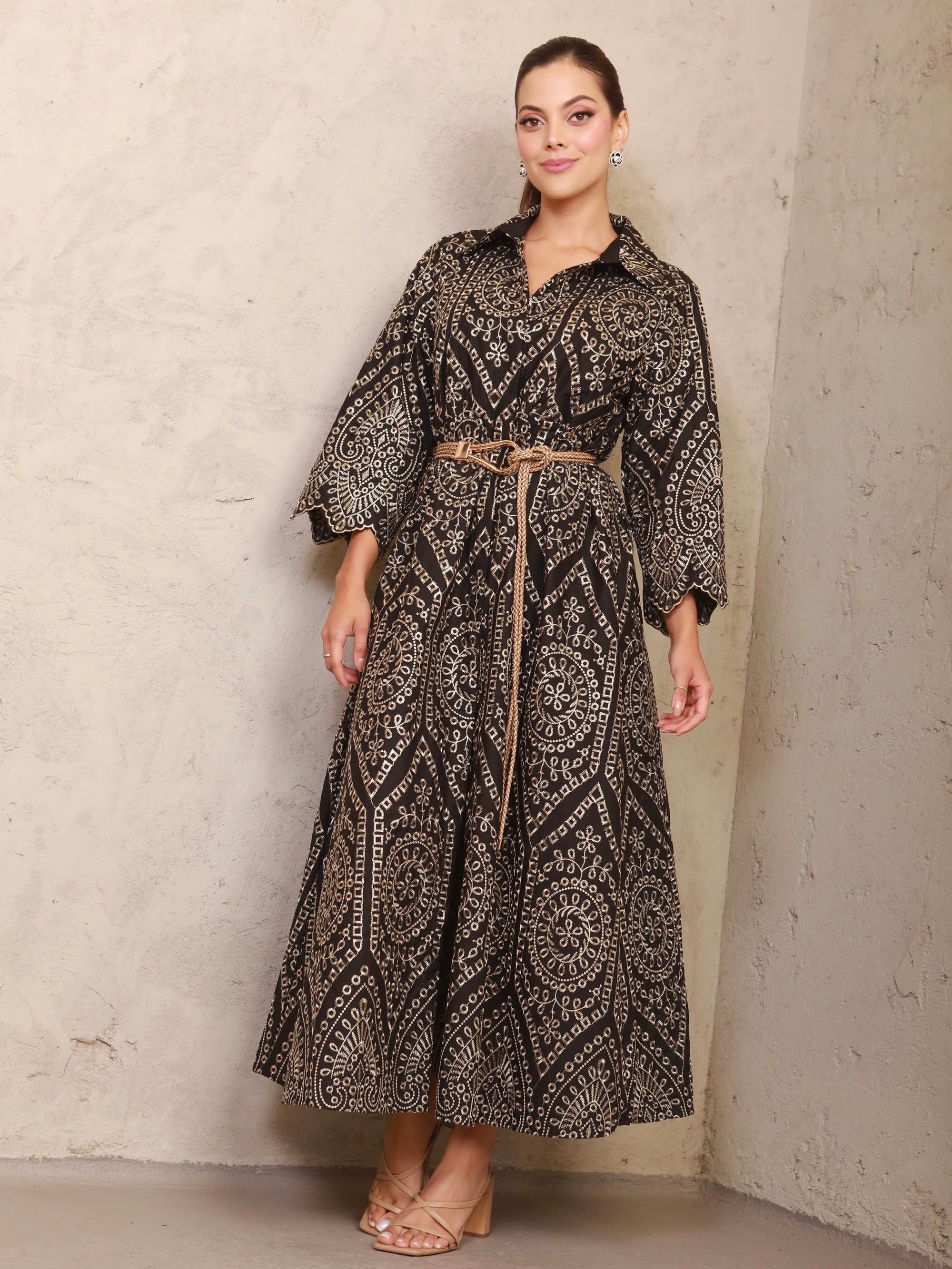 Valerie Maxi Shirt Black Dress