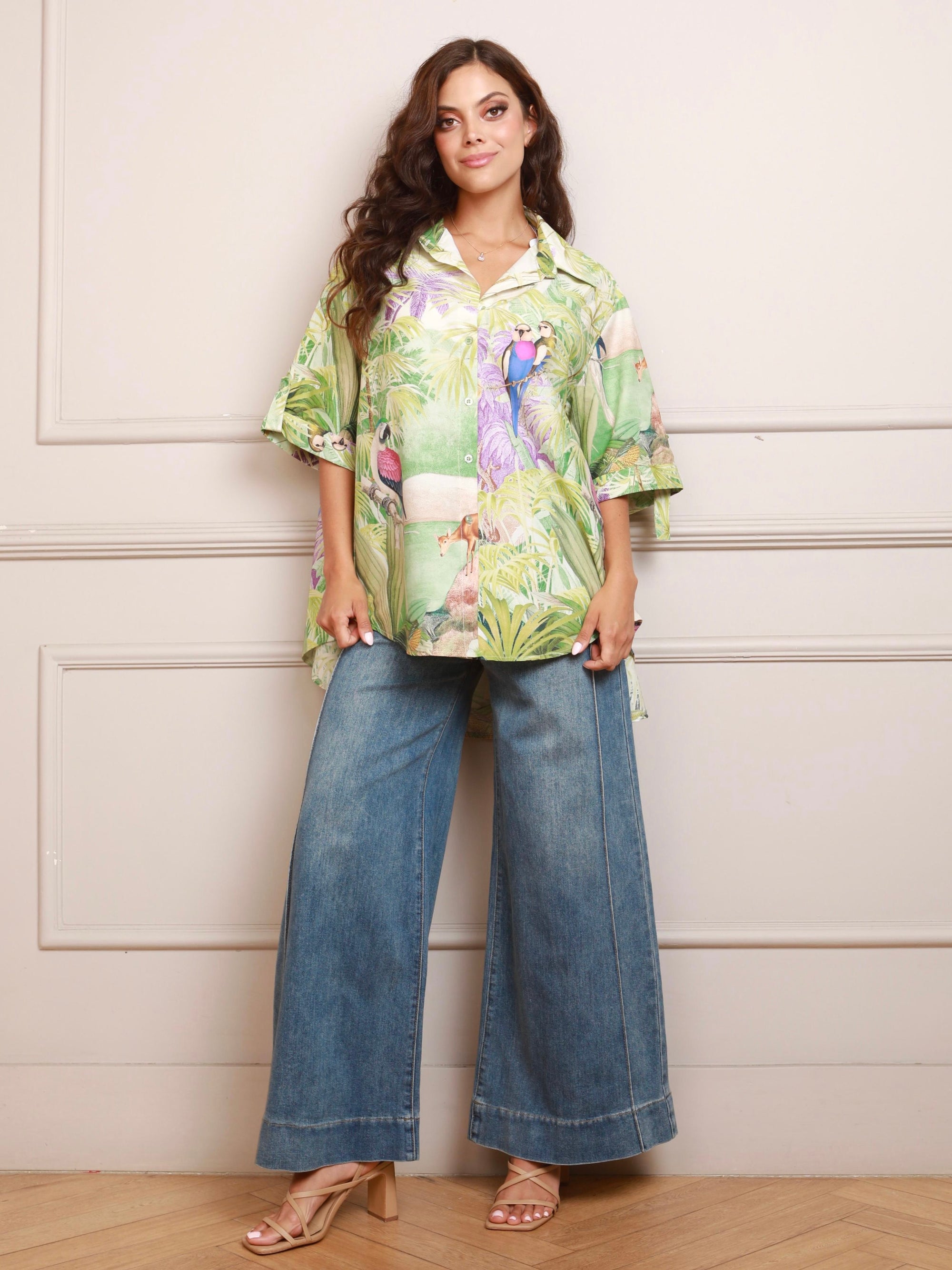 Lulú Oversized Green & Purple Blouse