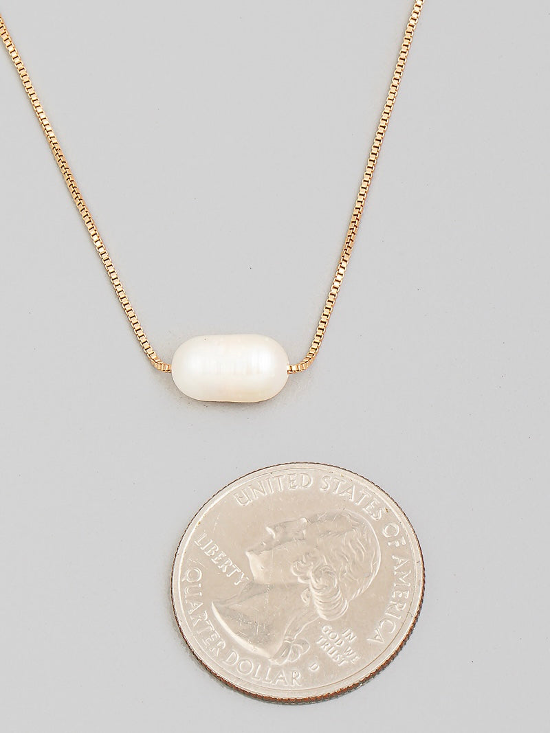Pearly Bead Charms Dainty Chain Necklace