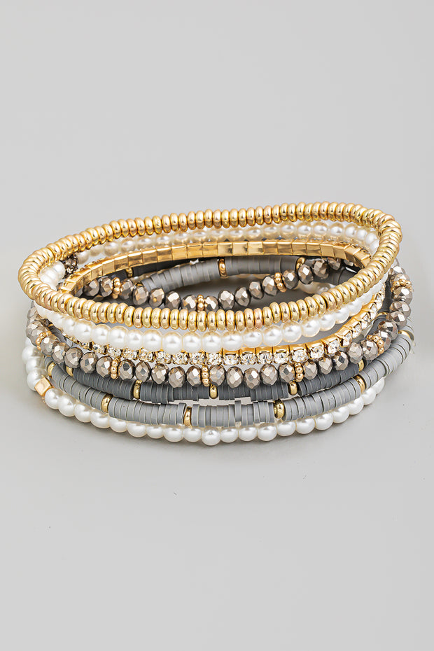 Assorted Beads Layered Bracelet Set