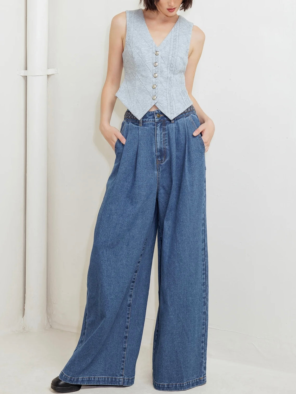 Ivanna Washed Denim Bottoms