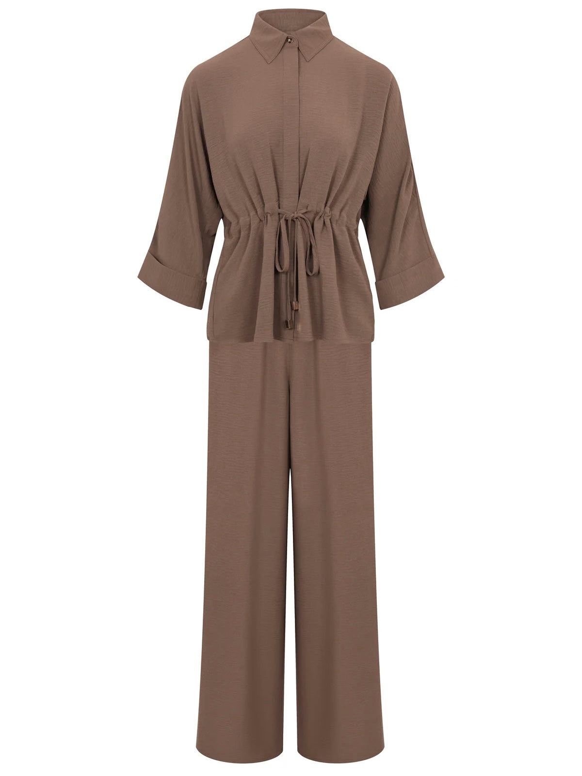Shayla Vest & Pants Mocha Set