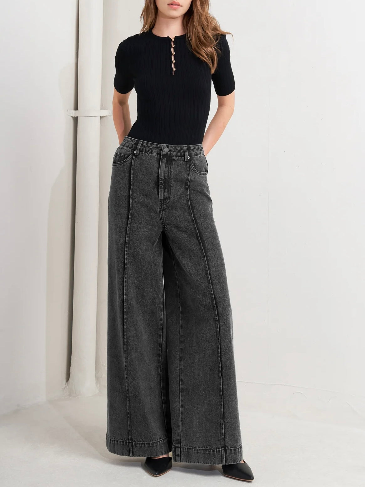 Diane Washed Denim Bottoms
