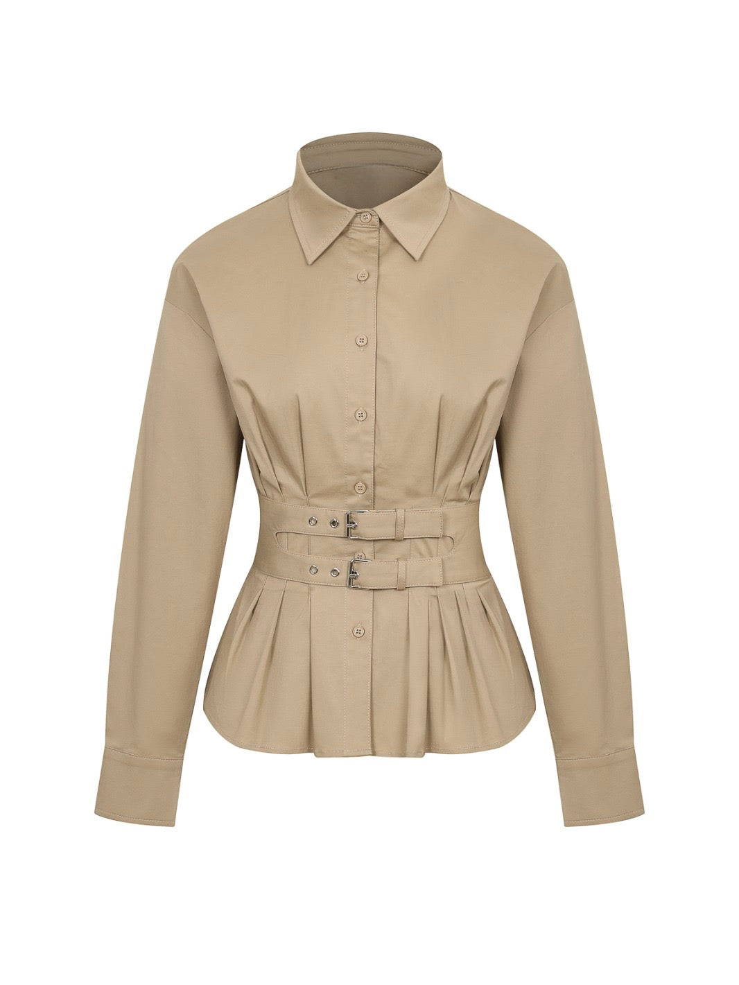 Grace Woven Belted Cream Top
