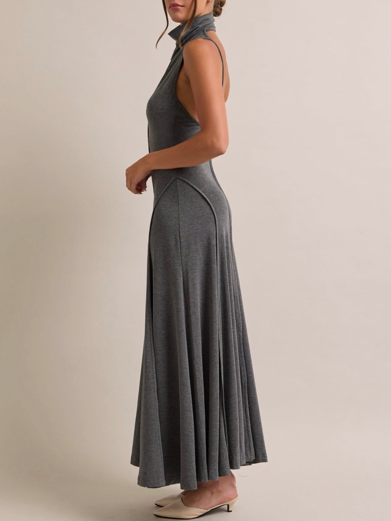 Ava Mockneck Flowy Maxi Dress