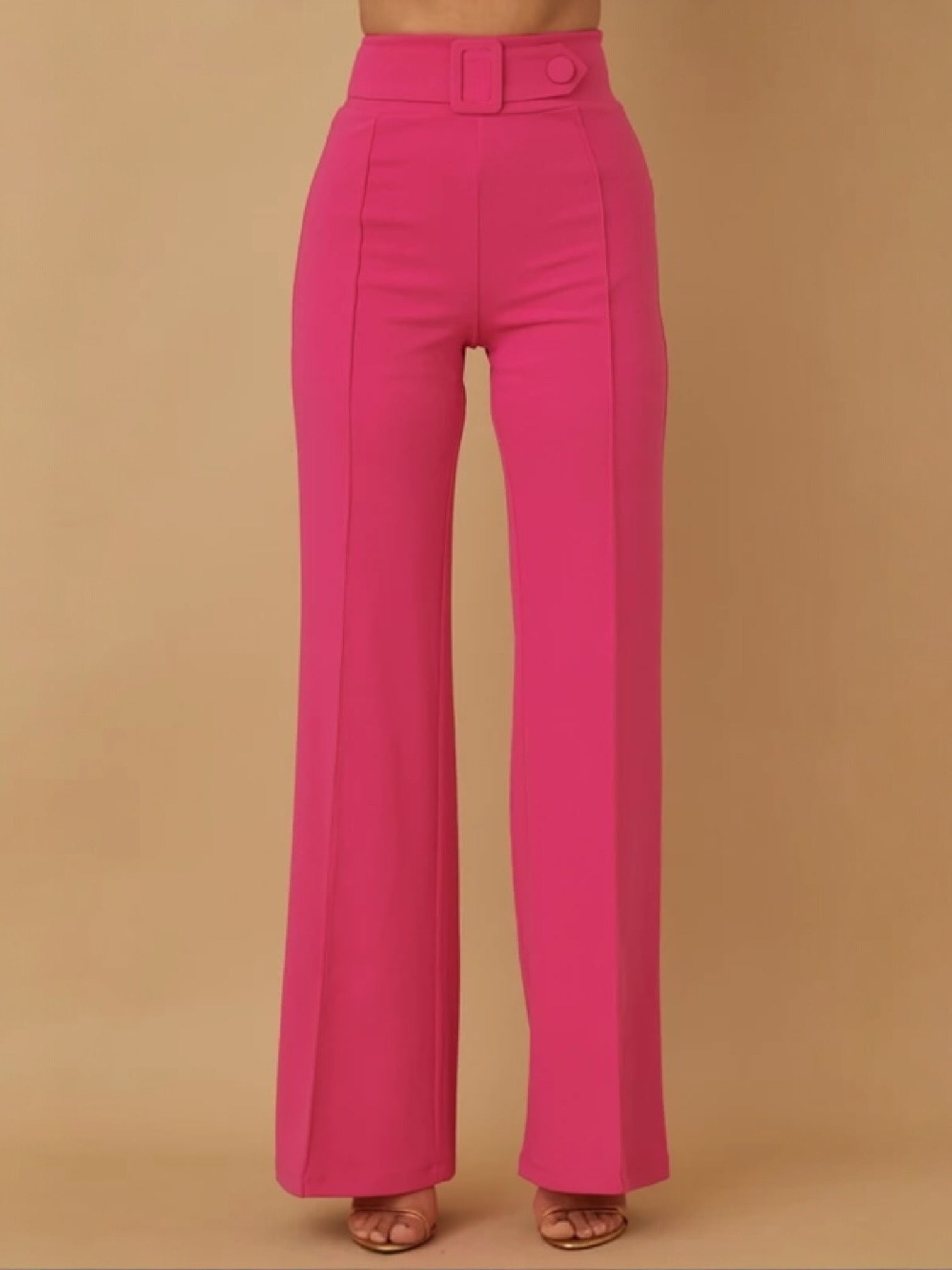 Fuschia Buckle With Button Bottoms