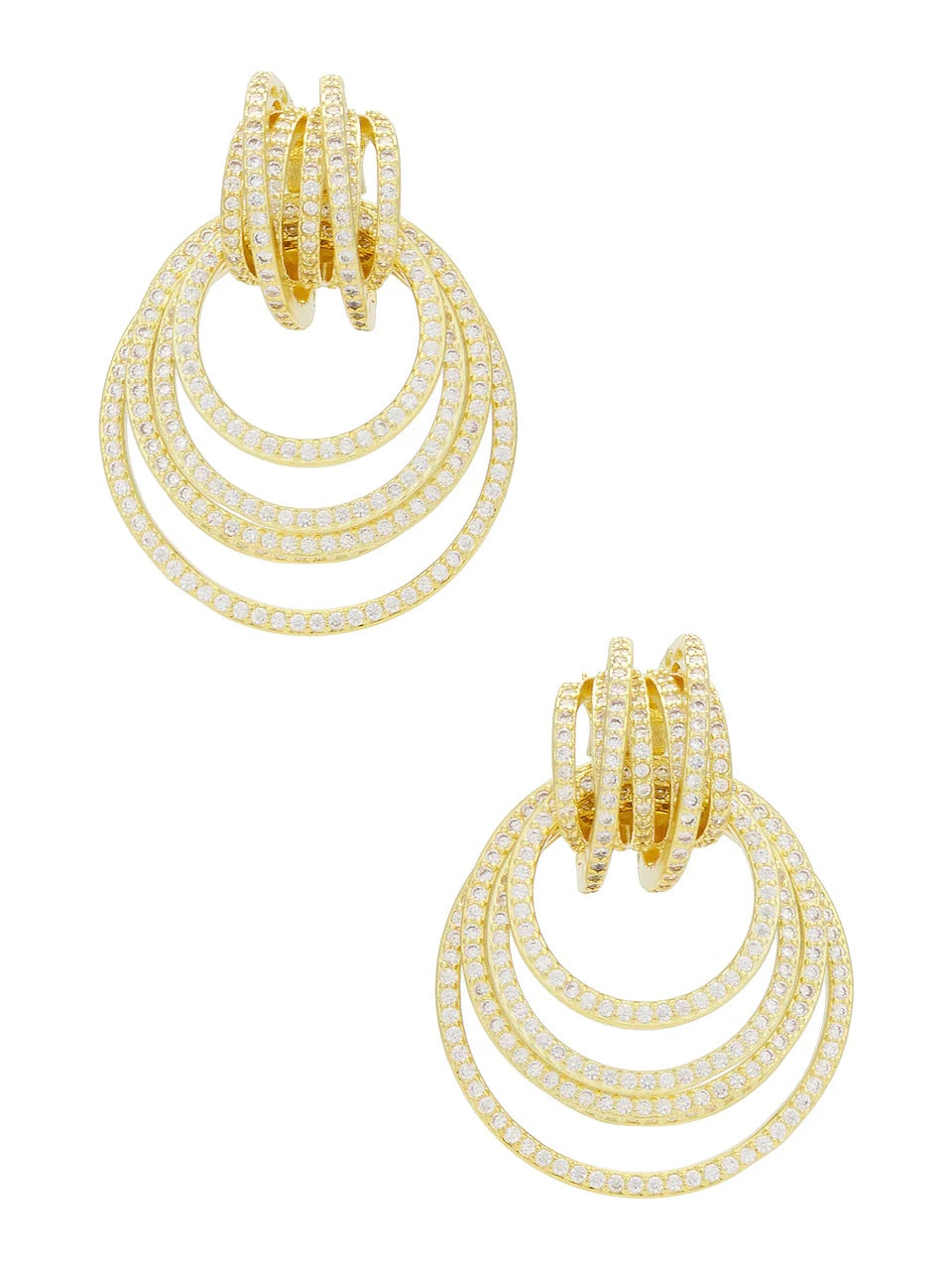 Dazzling Gold Crystal Earrings