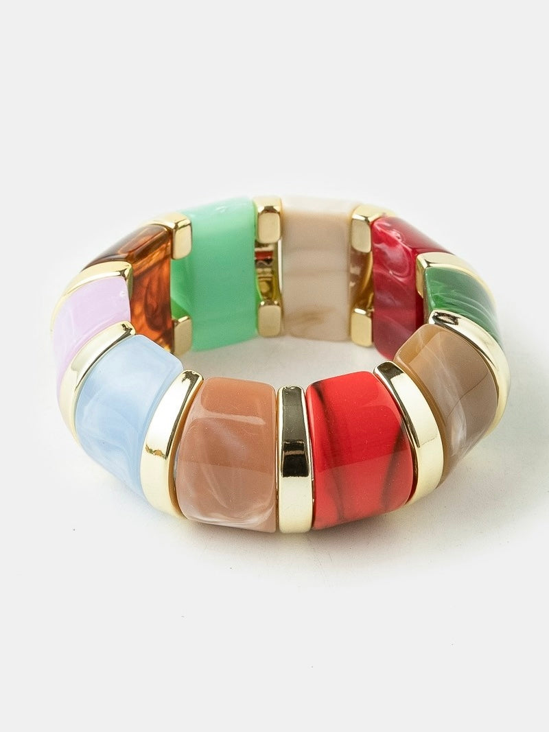 Colorful Resin Block Bracelet