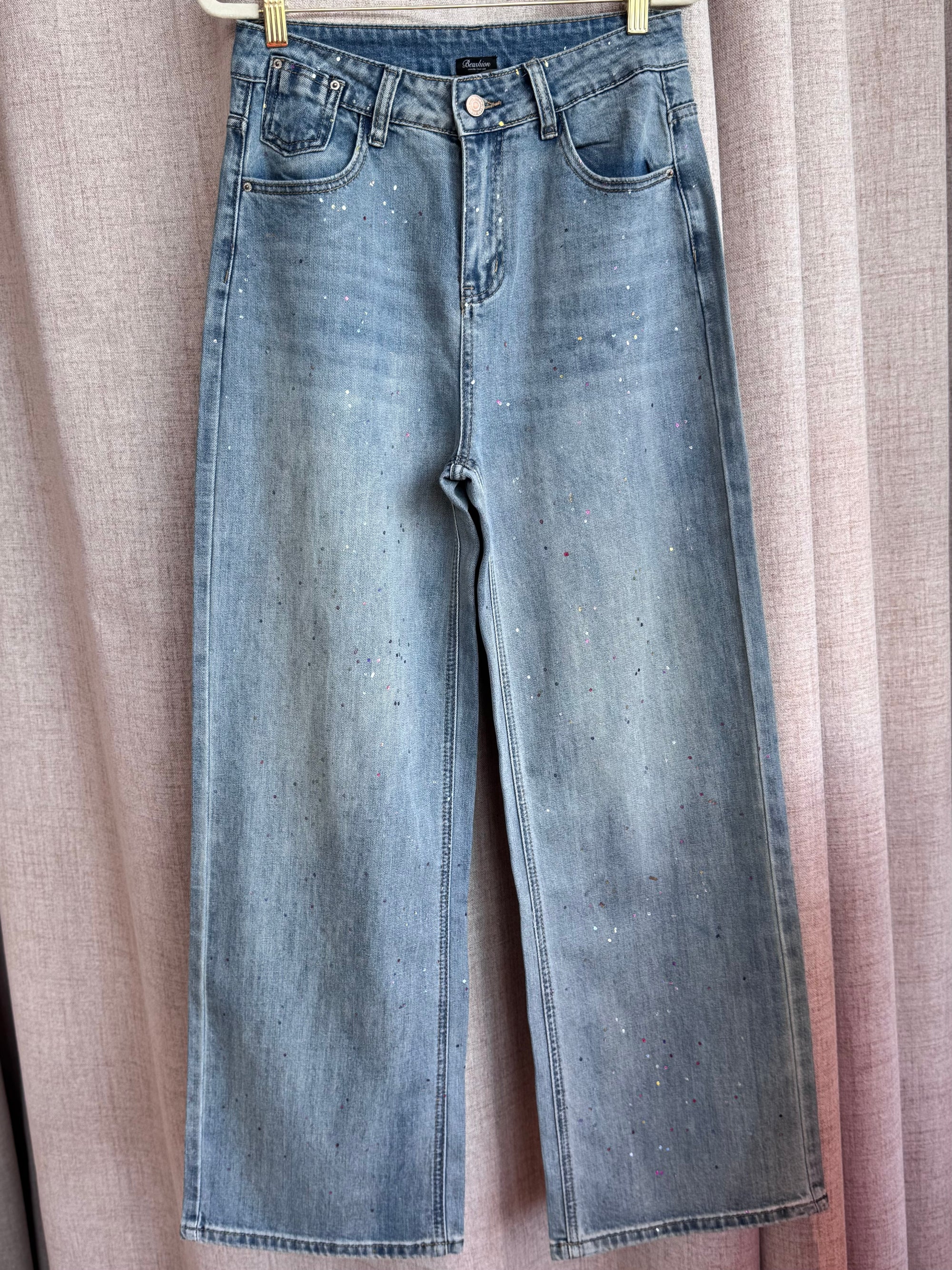 Maia Splatter Denim Bottoms