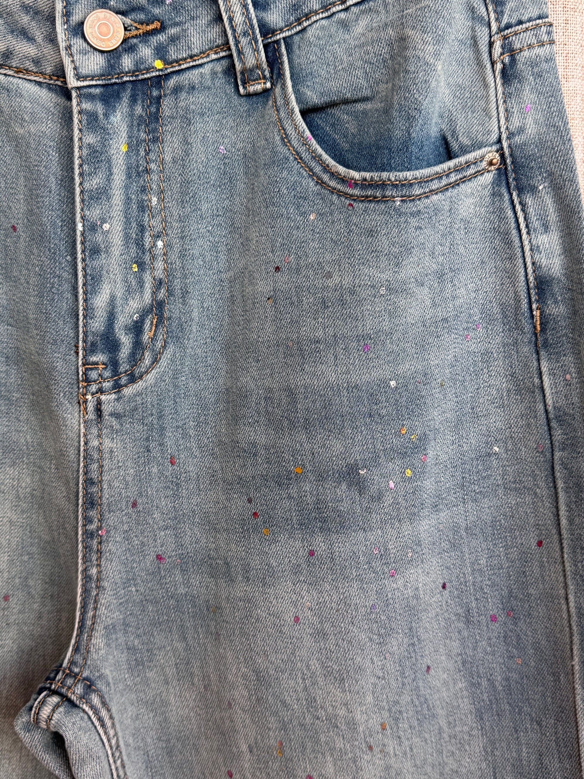 Maia Splatter Denim Bottoms