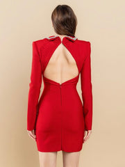 Ana Red Jewel Stoned Dress FS