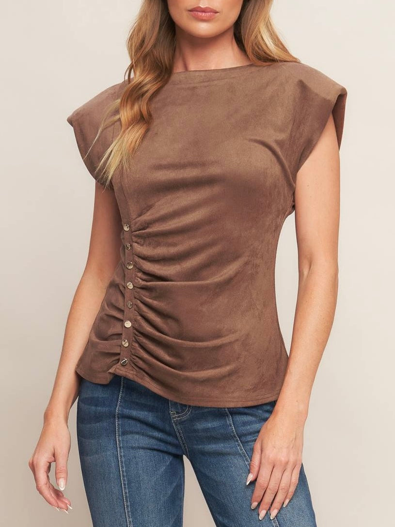 Ximena Faux Suede Top