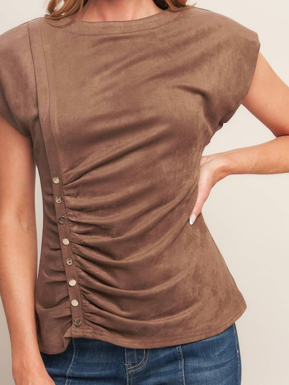 Ximena Faux Suede Top