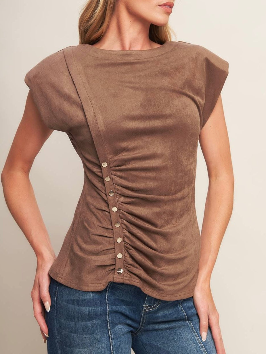 Ximena Faux Suede Top