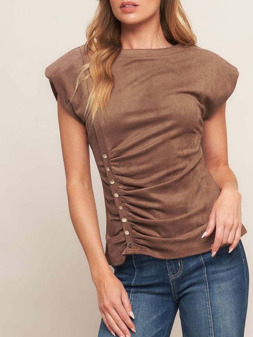 Ximena Faux Suede Top