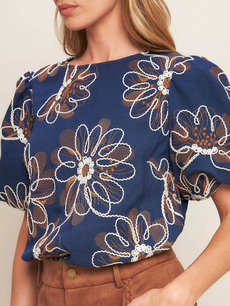 Sabrina Embroidered Top