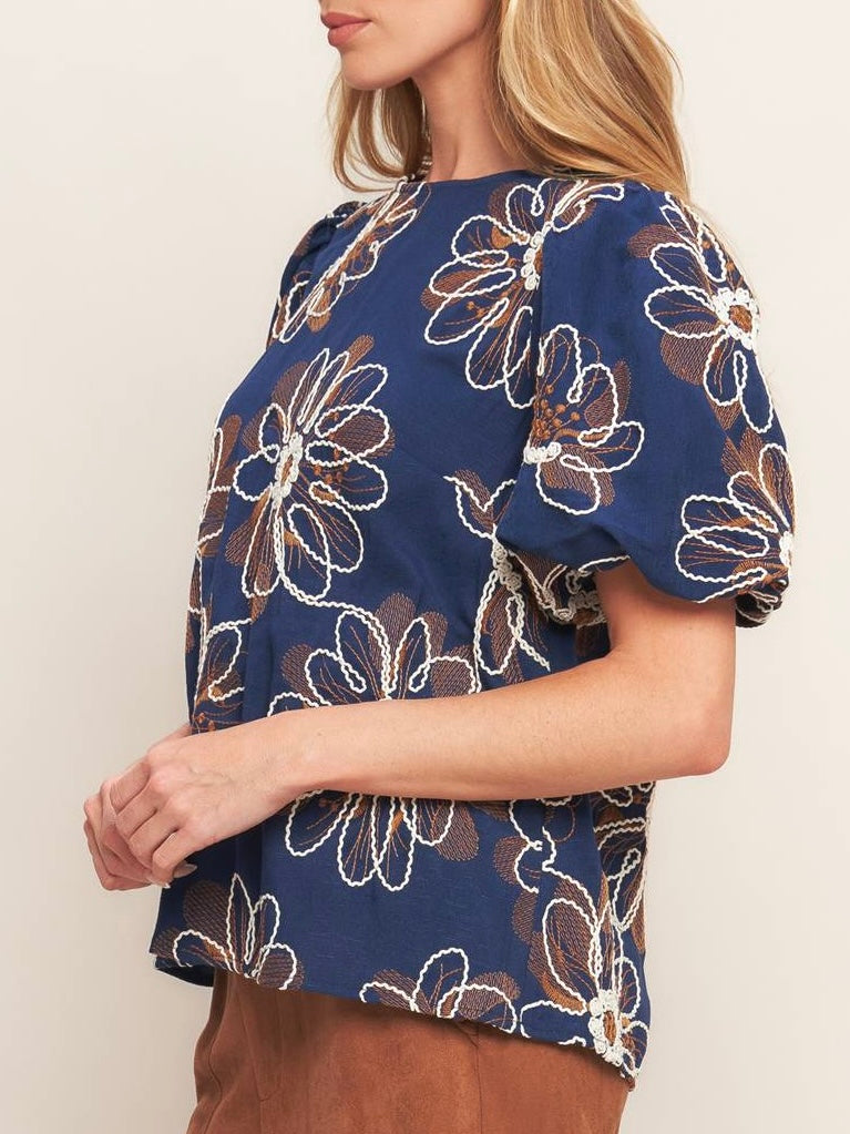 Sabrina Embroidered Top