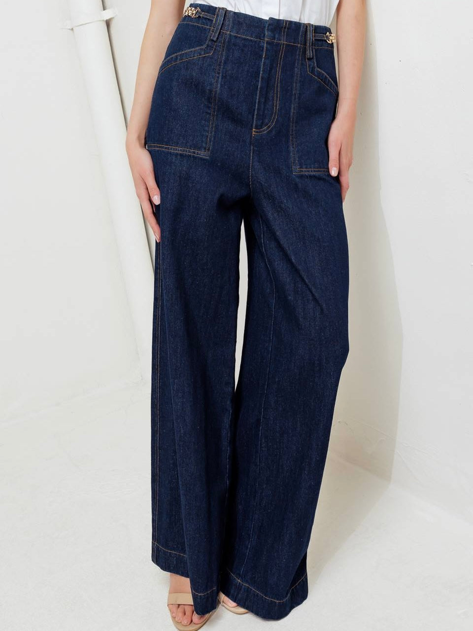 Elsie Wide Leg Denim Bottoms