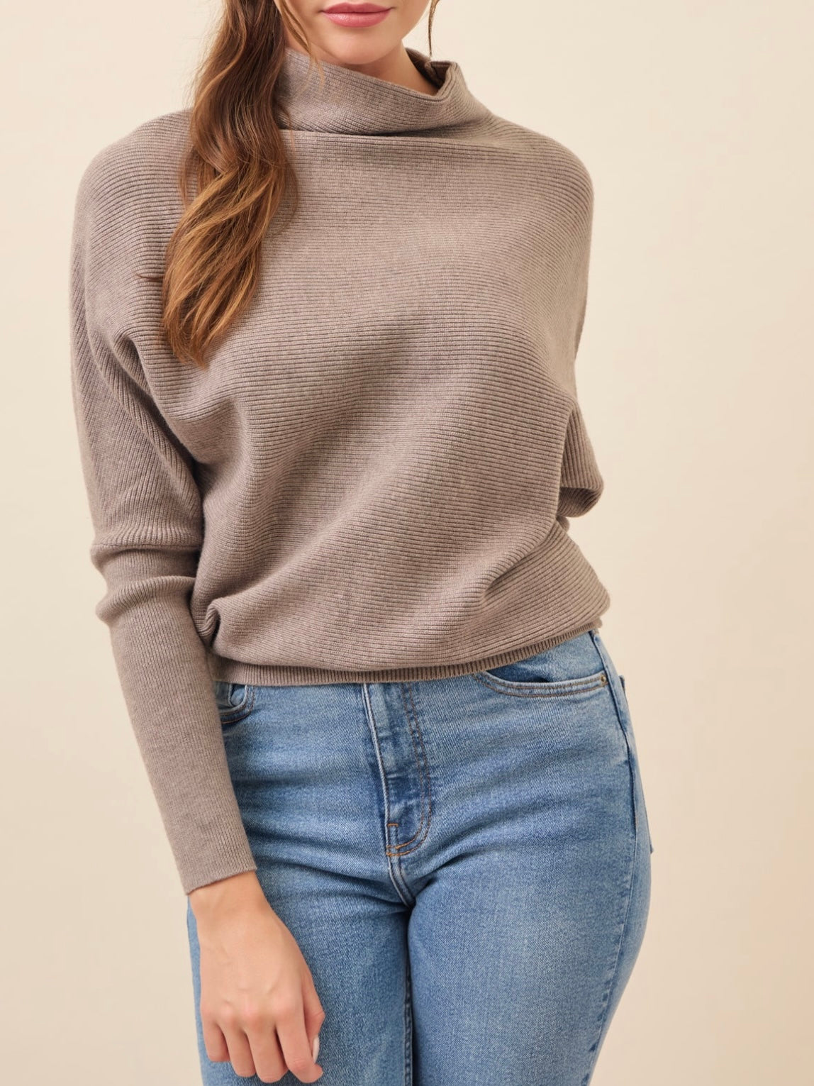 Maia Oversized Sweater Stone Top