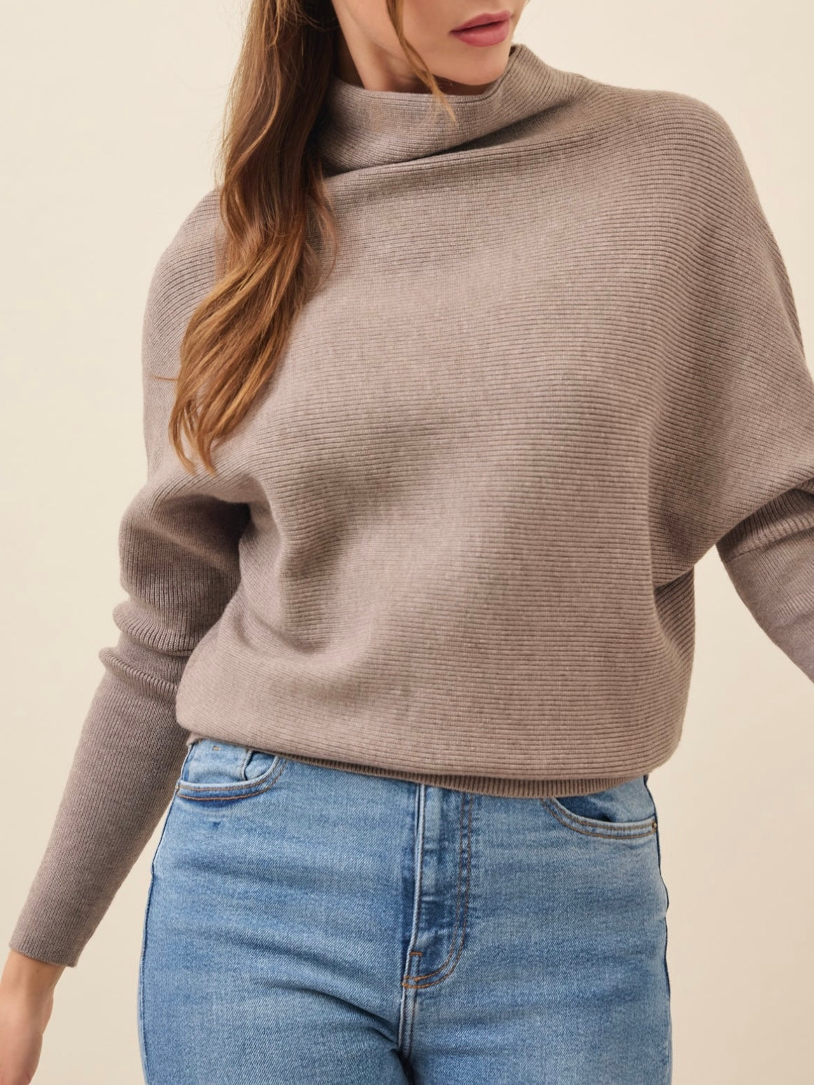 Maia Oversized Sweater Stone Top
