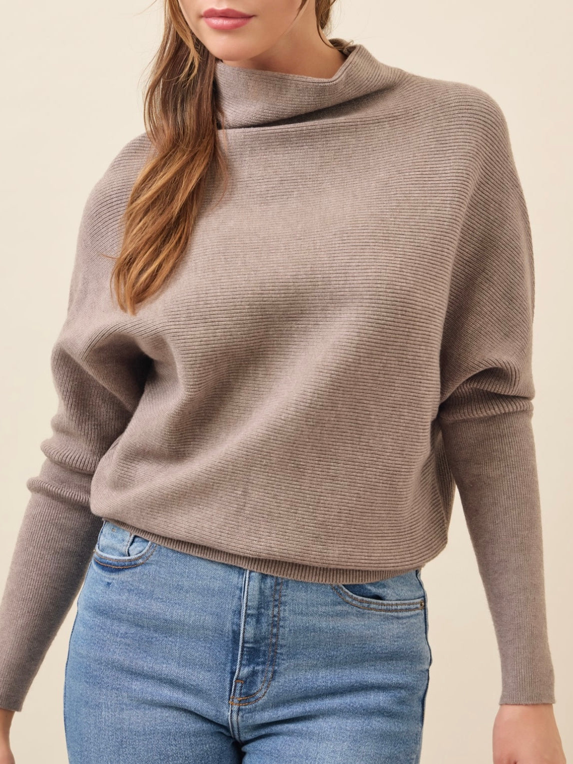 Maia Oversized Sweater Stone Top
