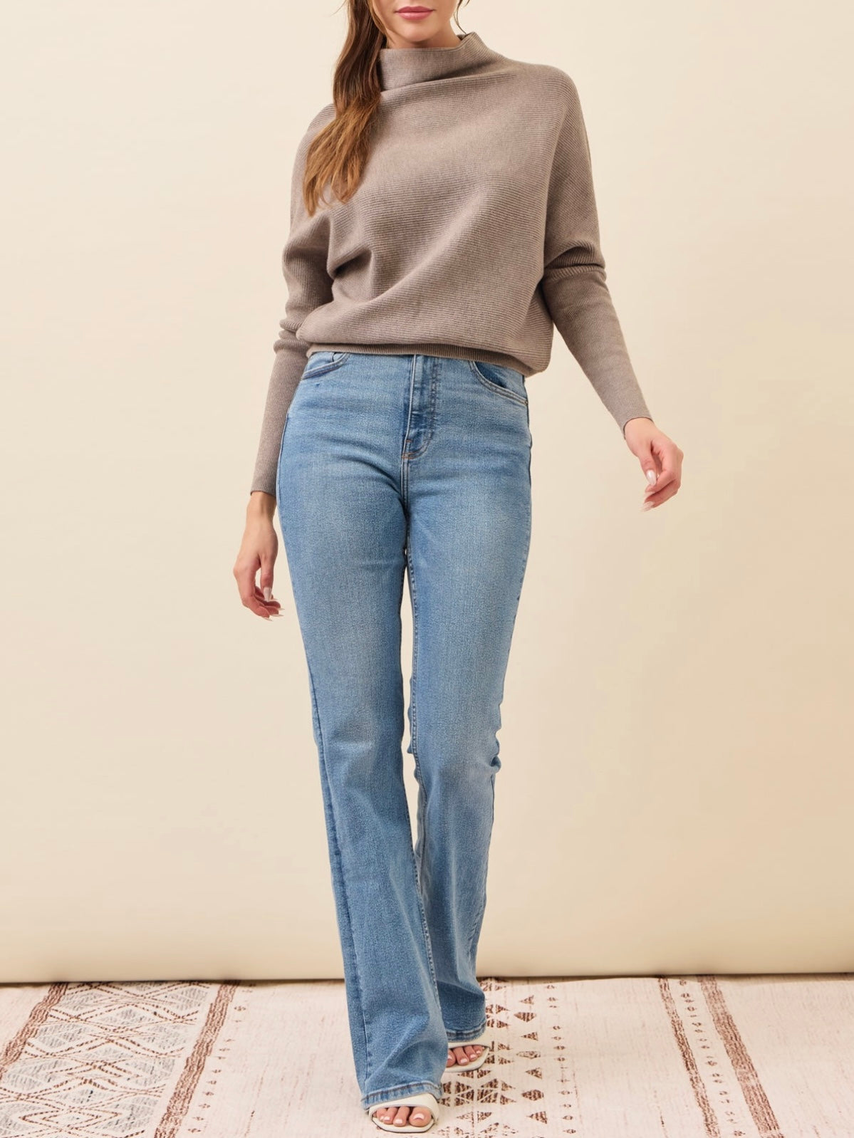 Maia Oversized Sweater Stone Top