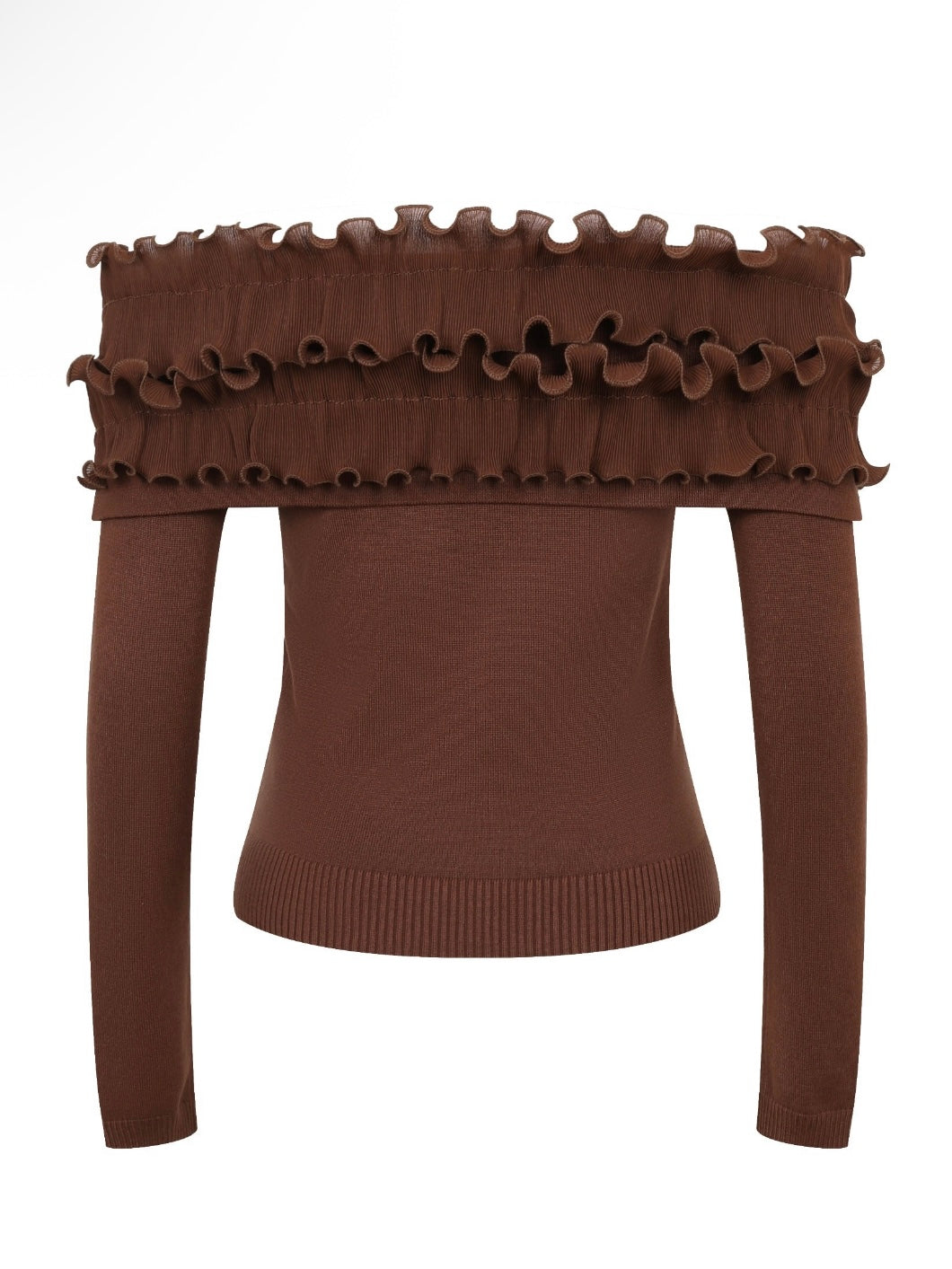 Paola Pleated Ruffle Off Shoulder Top