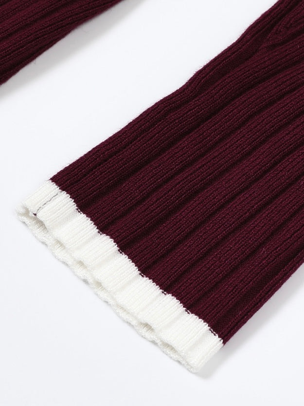 Sarah Knit Midi Wine Dress