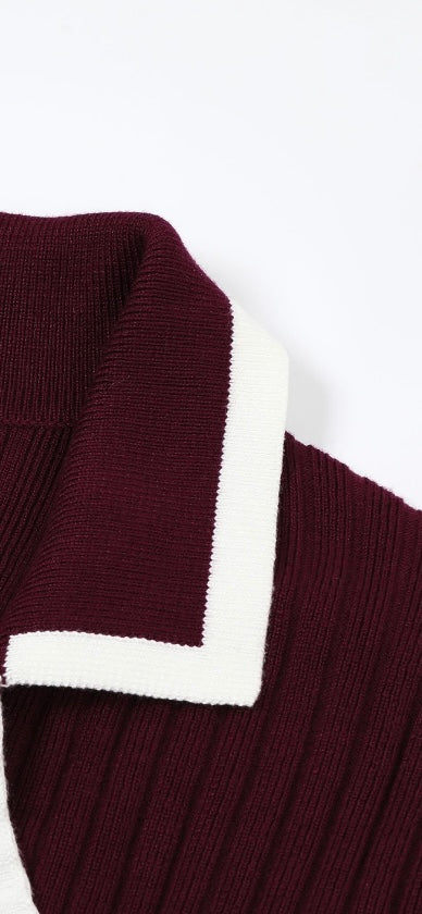 Sarah Knit Midi Wine Dress