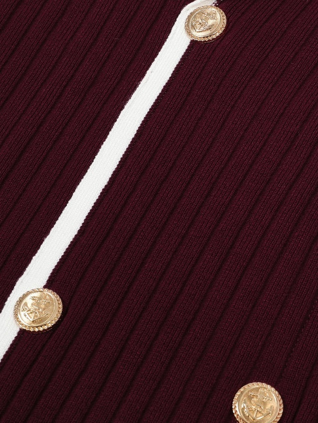 Sarah Knit Midi Wine Dress