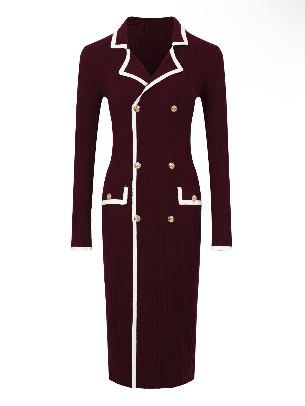 Sarah Knit Midi Wine Dress