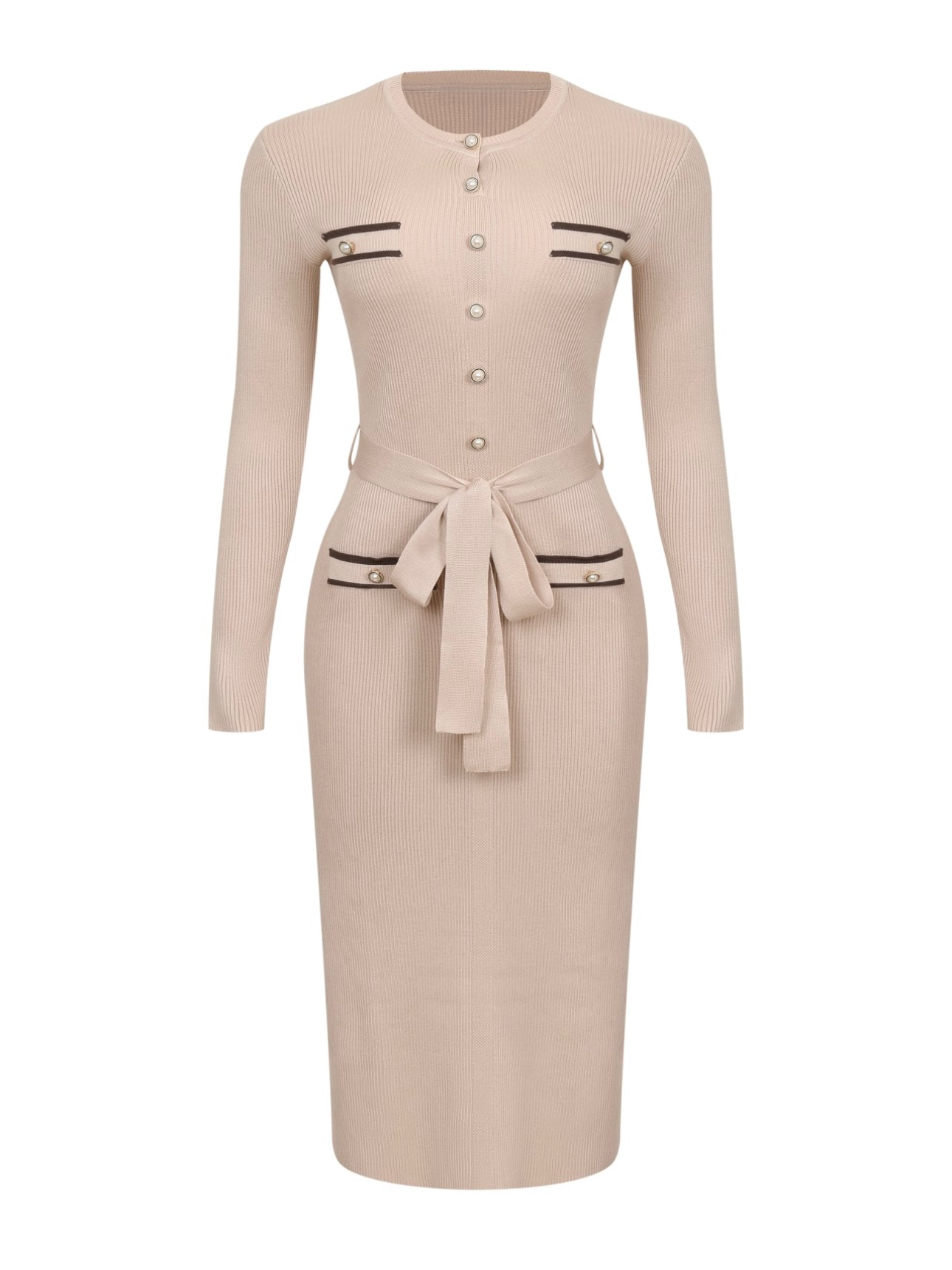 Loren Knit Midi Beige Dress