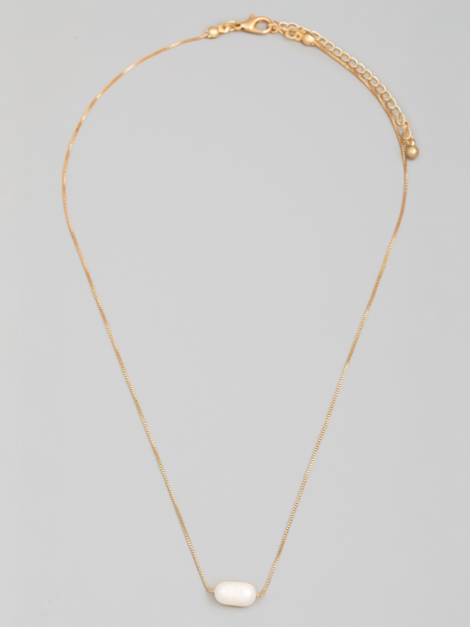 Pearly Bead Charms Dainty Chain Necklace