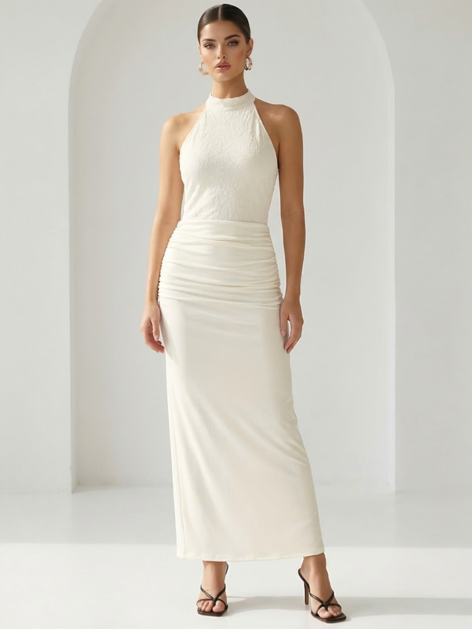 chinese dress ladies Carmen Ruched Maxi Dress – Beashion Boutique