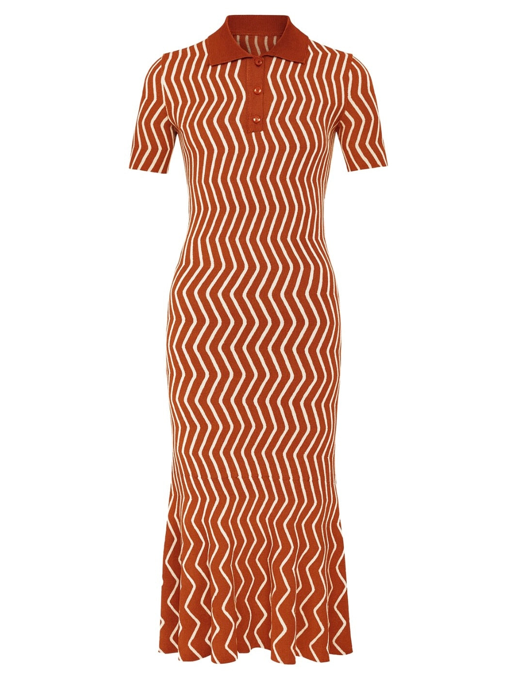 Tatiana Knit Zigzag Midi Dress
