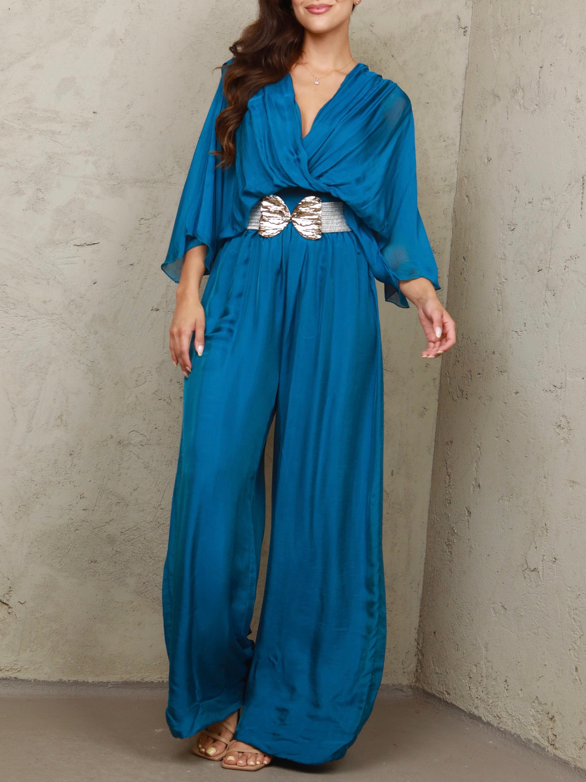 Carolina Silk Royal Blue Jumpsuit